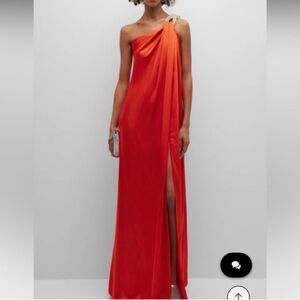 Stella McCartney Scarlet red gown with jeweled shoulder